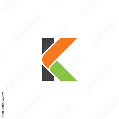 initial letter K logo, line art style design template