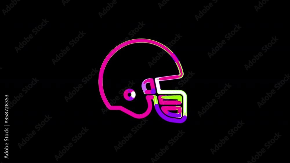 Circles gather in symbol football helmet. After it crumbles in a line and moves to the camera. Alpha channel black Circles gather in symbol football helmet. After it crumbles in a line and moves to the camera. Alpha channel black