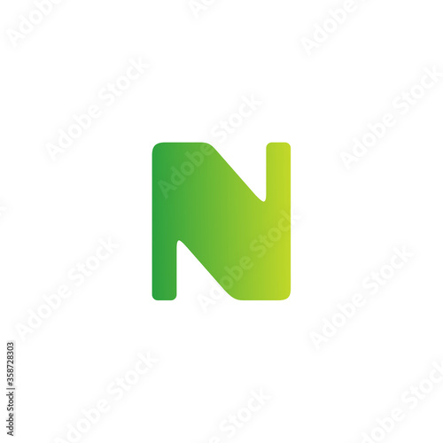 initial letter N logo, flat style design template