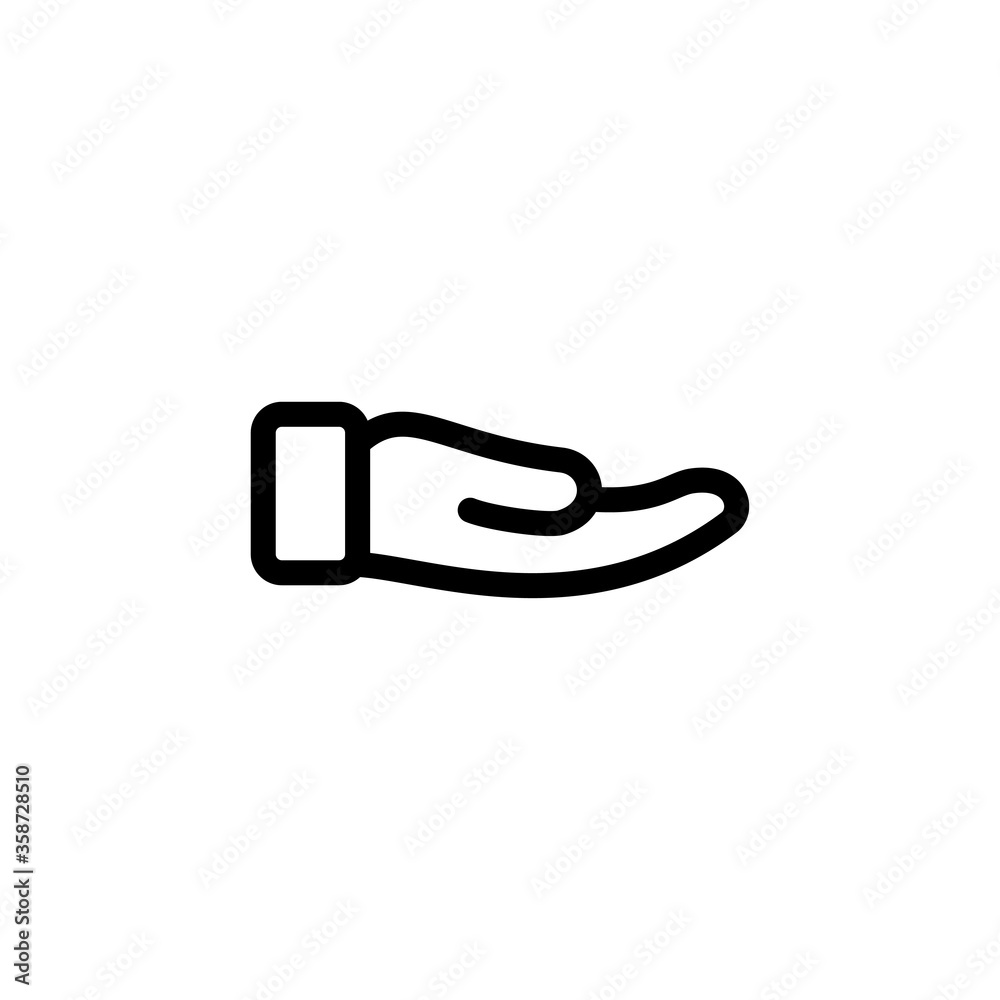 open hand icon line art design