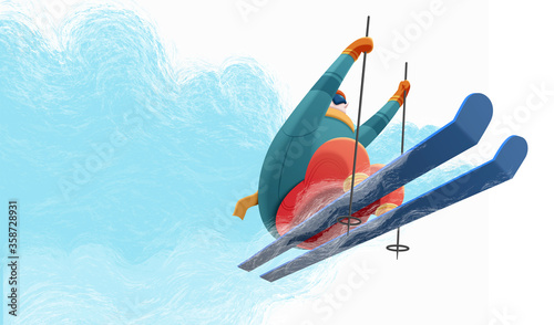 Alpine skier jumping in the air