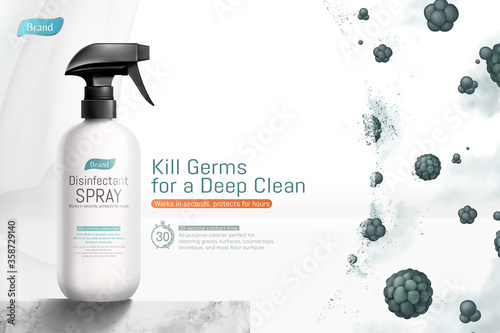Disinfectant spray ad template