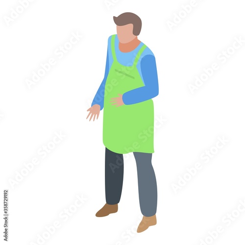 Market seller icon. Isometric of market seller vector icon for web design isolated on white background