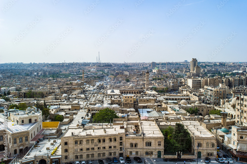 It's Panoramic view of Aleppo, Syria.