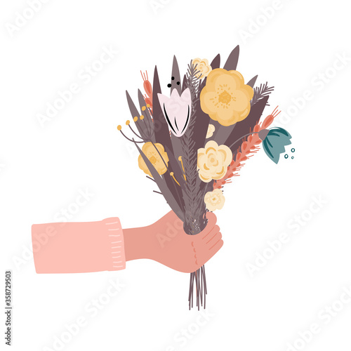Floral bouquet greeting card design.