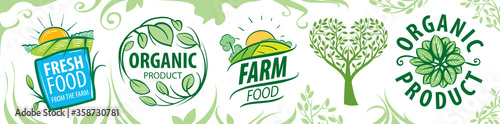 Set of vector icons for natural products