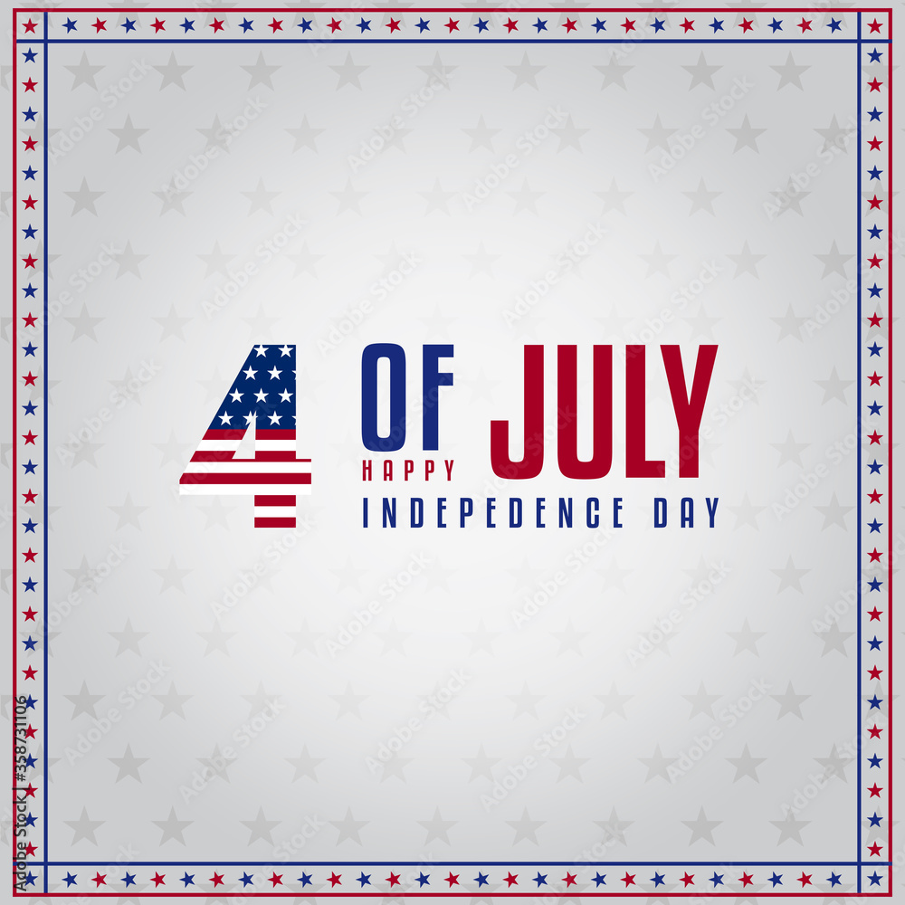 Vector frame creative 4th of July Poster. Creative Star Background