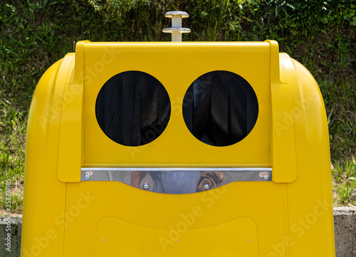 pareidolia in plastic recycling container