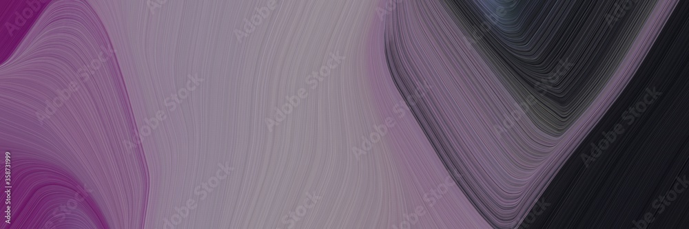 abstract dynamic header design with gray gray, very dark blue and old mauve colors. fluid curved flowing waves and curves for poster or canvas