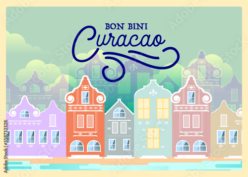 Curacao vector background vintage 