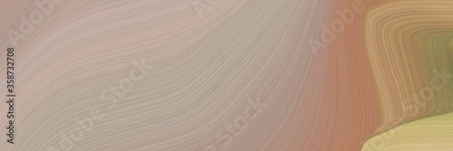 abstract artistic horizontal header with rosy brown, pastel brown and tan colors. fluid curved lines with dynamic flowing waves and curves for poster or canvas © Eigens