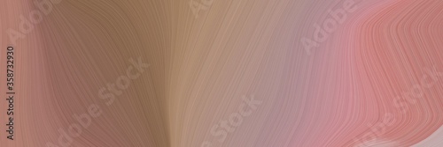 abstract moving banner design with rosy brown  pastel brown and tan colors. fluid curved flowing waves and curves for poster or canvas