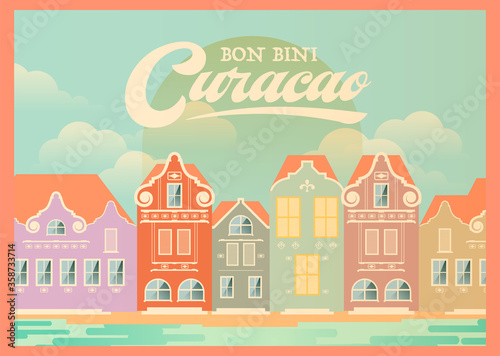 Curacao vector background vintage 