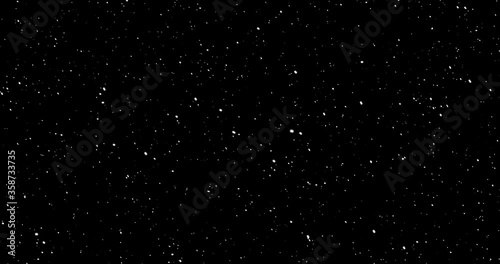 Motion with falling snow against transparent background. Seamless 4k asbtract footage