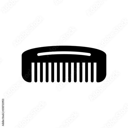 glyph style icon of comb isolated on white background. EPS 10