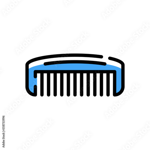 filled line style icon of comb isolated on white background. EPS 10