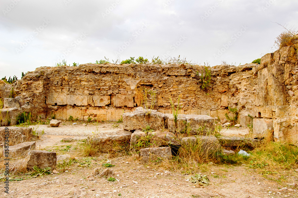 Ruins of Ugarit, an ancient port city on the eastern Mediterranean at the Ras Shamra.