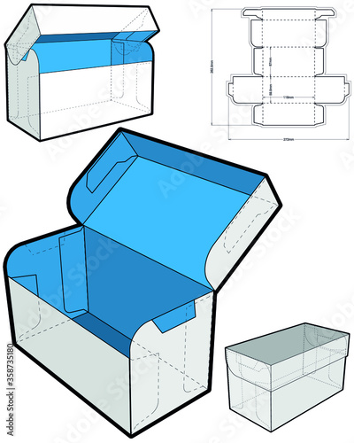 Tea and Coffee Box and Die-cut Pattern