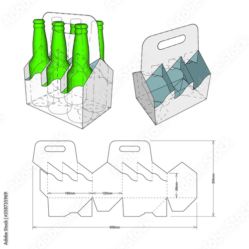  Packaging for bottles and Die-cut Pattern