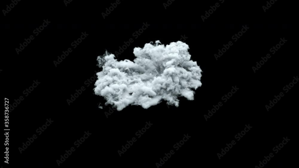 Beautiful Soft Fog on Dark Backdrop. Realistic Atmospheric Gray Smoke on Black Background. Formation White Fume Slowly Floating. Abstract Haze Cloud. Animated Cloud. Smoke Stream Alpha Matte Channel