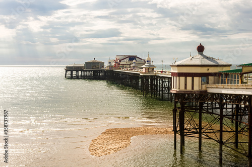 North Pier Blackpool, late afternoon with the tide coming in
