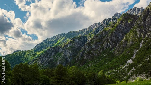 Scenic timelapse footage of mountain landscape in north east Italy, the Natural Park of Julian Pre-Alps (parco naturale delle Prealpi Giulie).