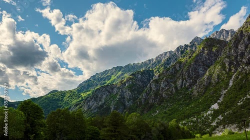 Scenic timelapse footage of mountain chain of north east Italy, in the Natural Park of Julian Pre-Alps (parco naturale delle Prealpi Giulie).