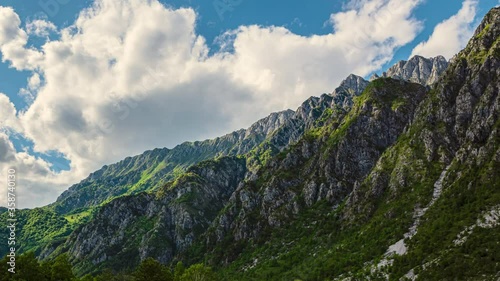 Scenic timelapse footage of mountain landscape in north east Italy, the Natural Park of Julian Pre-Alps (parco naturale delle Prealpi Giulie).