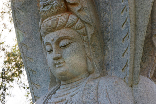 Buddha  sculptures in buddhist temple foz do iguacu