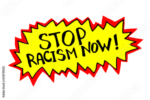 Stop racism - vector lettering doodle handwritten on theme of antiracism, protesting against racial inequality and revolutionary design. For flyers, stickers, posters