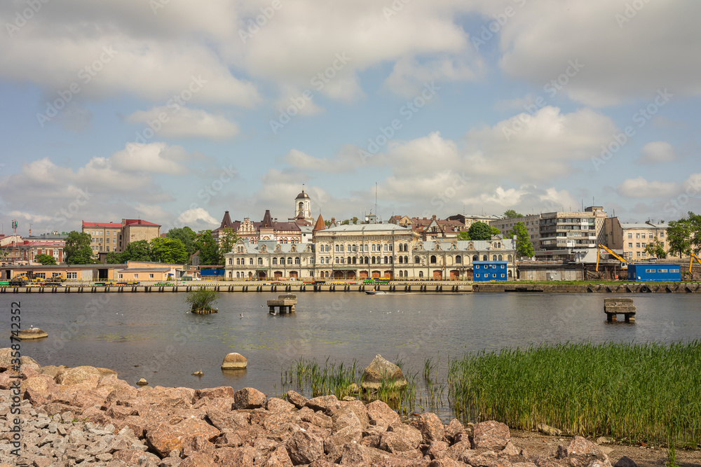 Fototapeta premium Embankment in the city of Vyborg, Leningrad region.