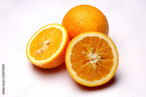 Oranges  Close Up on white background .