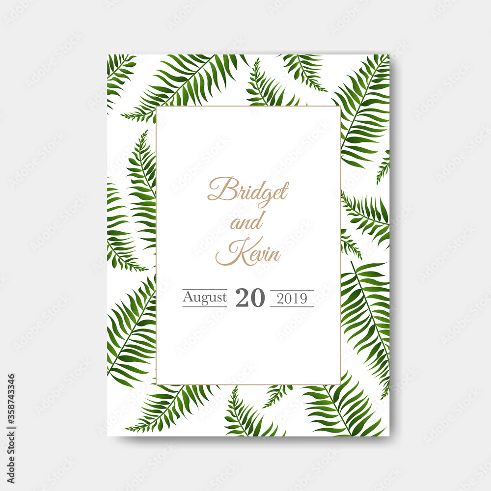 Wedding invitation Isolated With Gradient Mesh, Vector Illustration