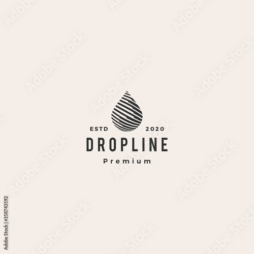 drop line hipster vintage logo vector icon illustration
