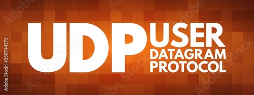 UDP - User Datagram Protocol acronym, technology concept background photo