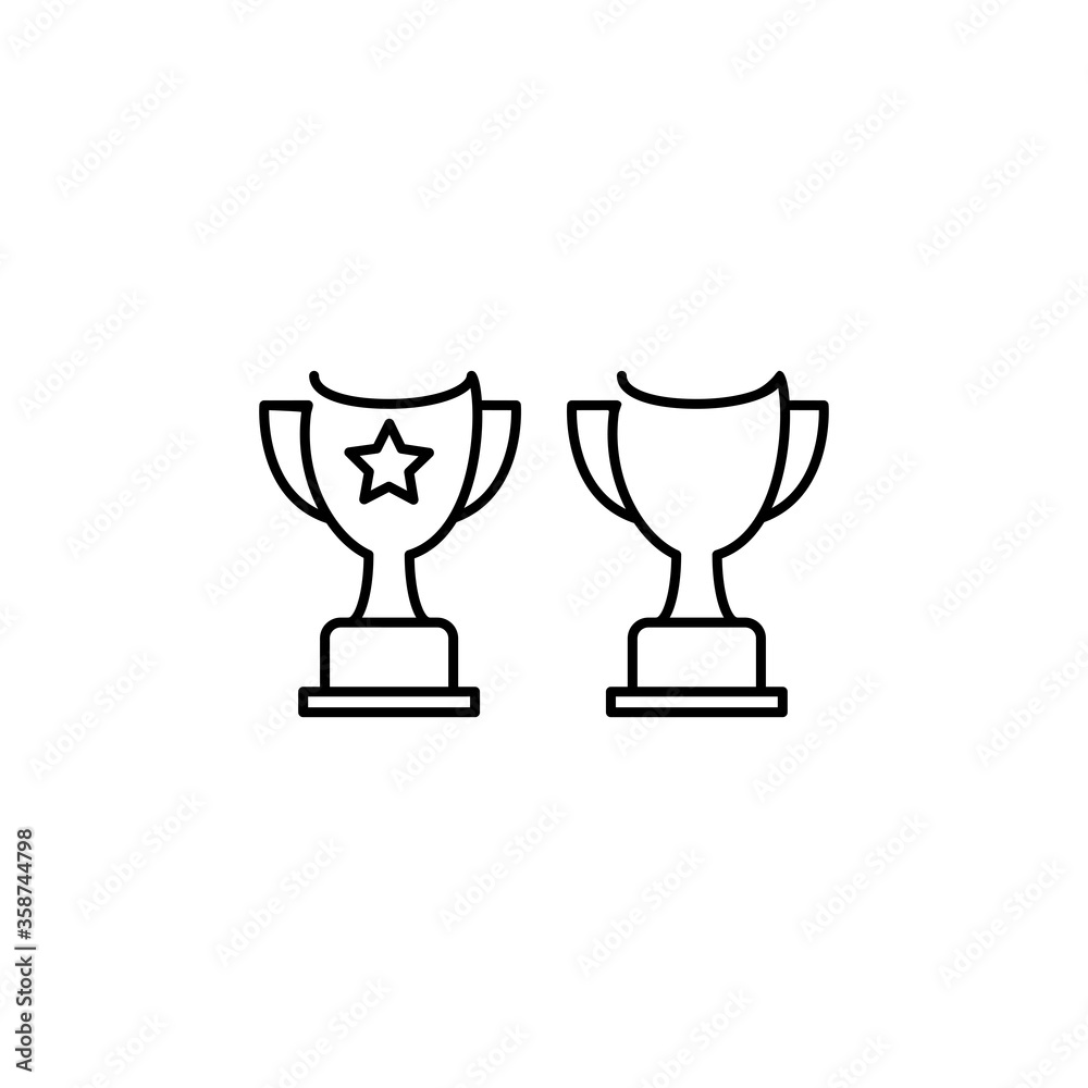 Trophy icon in a trendy flat design, symbol of the championship competition icon Trophy icon in a trendy flat design, symbol of the championship competition icon