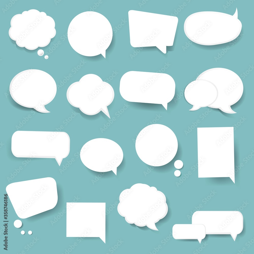 Colorful Speech Bubble Set Mint Background With Gradient Mesh, Vector Illustration Colorful Speech Bubble Set Mint Background With Gradient Mesh, Vector Illustration