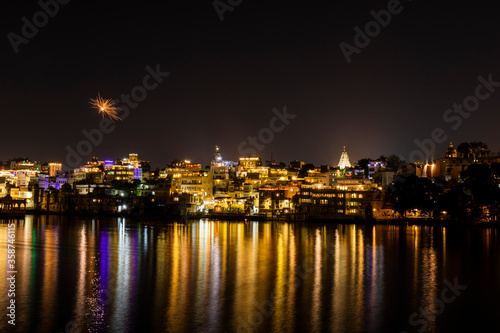 The City palace in Udaipur during Diwali © Kandarp