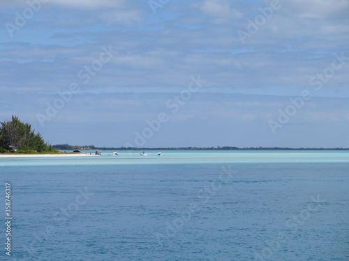 the view from a mail boat at port Eleuthera Island coordinates ca. 25°24'11.1"N 76°47'20.2"W in the month of February, Bahamas