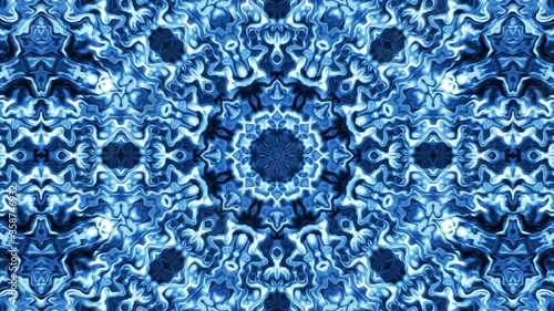 Winter fantasy kaleidoscope background with seamless loop animation