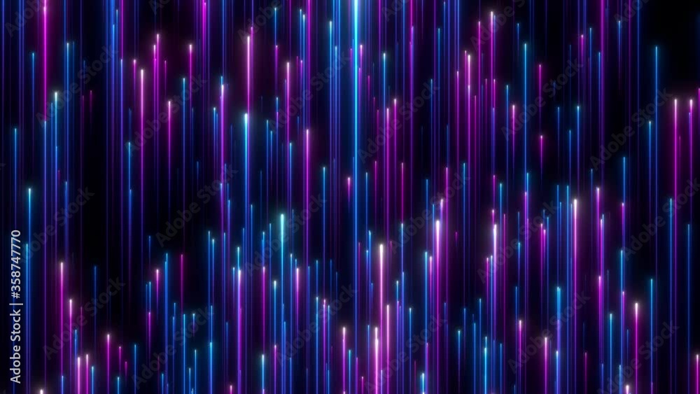Looped animation. Futuristic abstract colorful background in bright neon blue and violet colors. Retro colorful wallpaper. 3d rendering.