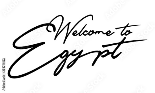 Welcome to Egypt Typography Black Color Text On White Background