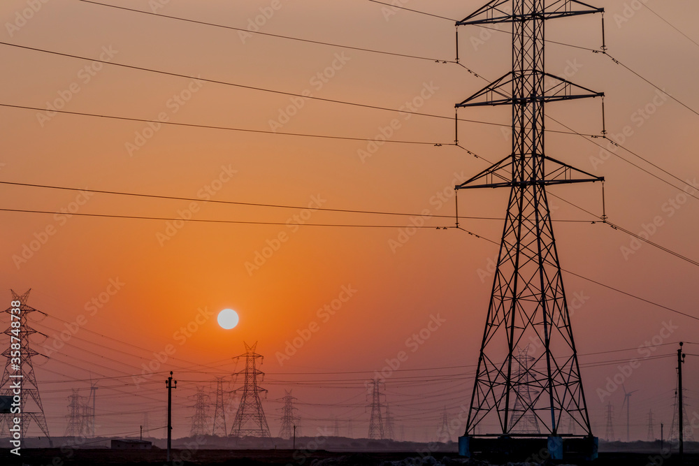 Power poles in Gujarat