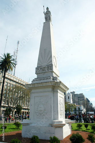 May Pyramid Monument at Plaza de Mayo Square in Buenos Aires