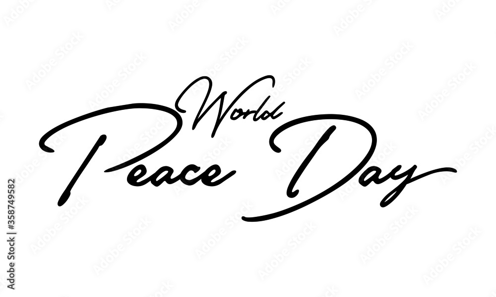 Fototapeta World Peace Day Typography Black Color Text On White Background