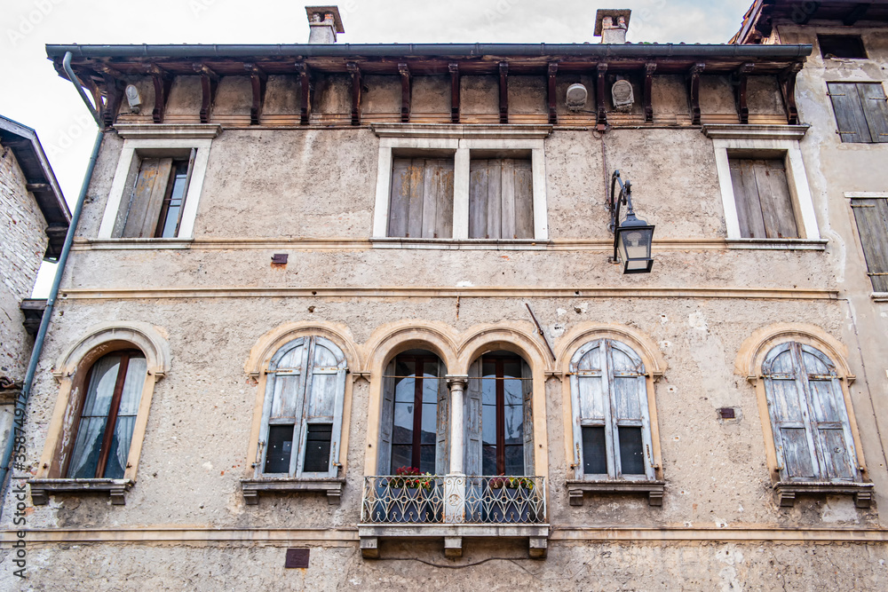 View on an ancient palace in Feltre, Belluno - Italy