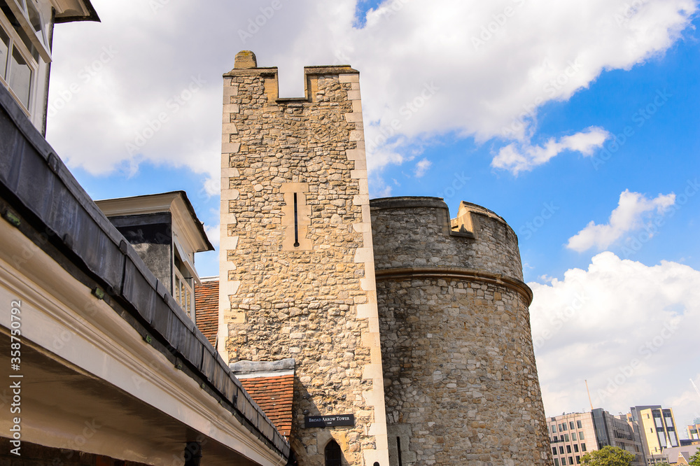 Part of the Tower of London (Her Majesty's Royal Palace and Fortress of the Tower of London), England. UNESCO World Heritage