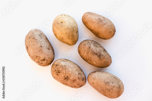 potatoes on white background  peeled potatoes on a white background