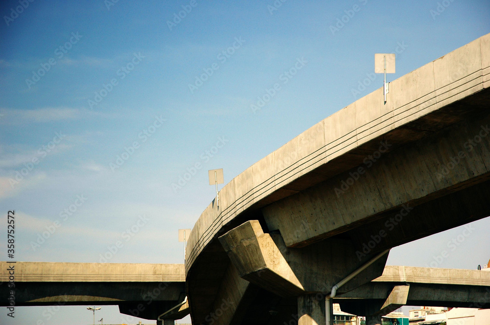 Curve of a highway seen from below