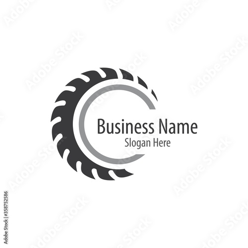 Saw logo vector icon illustration